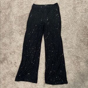Black Sequin Women's Pants